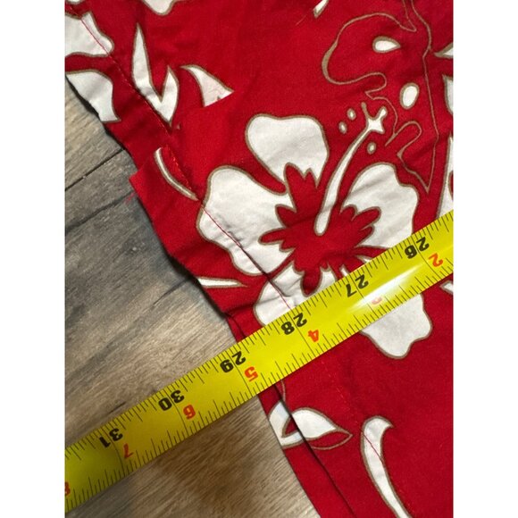 Vintage Red Hawaiian Shirt 2XL By Hilo Hattie With White Floral Print & Button F - Picture 7 of 9